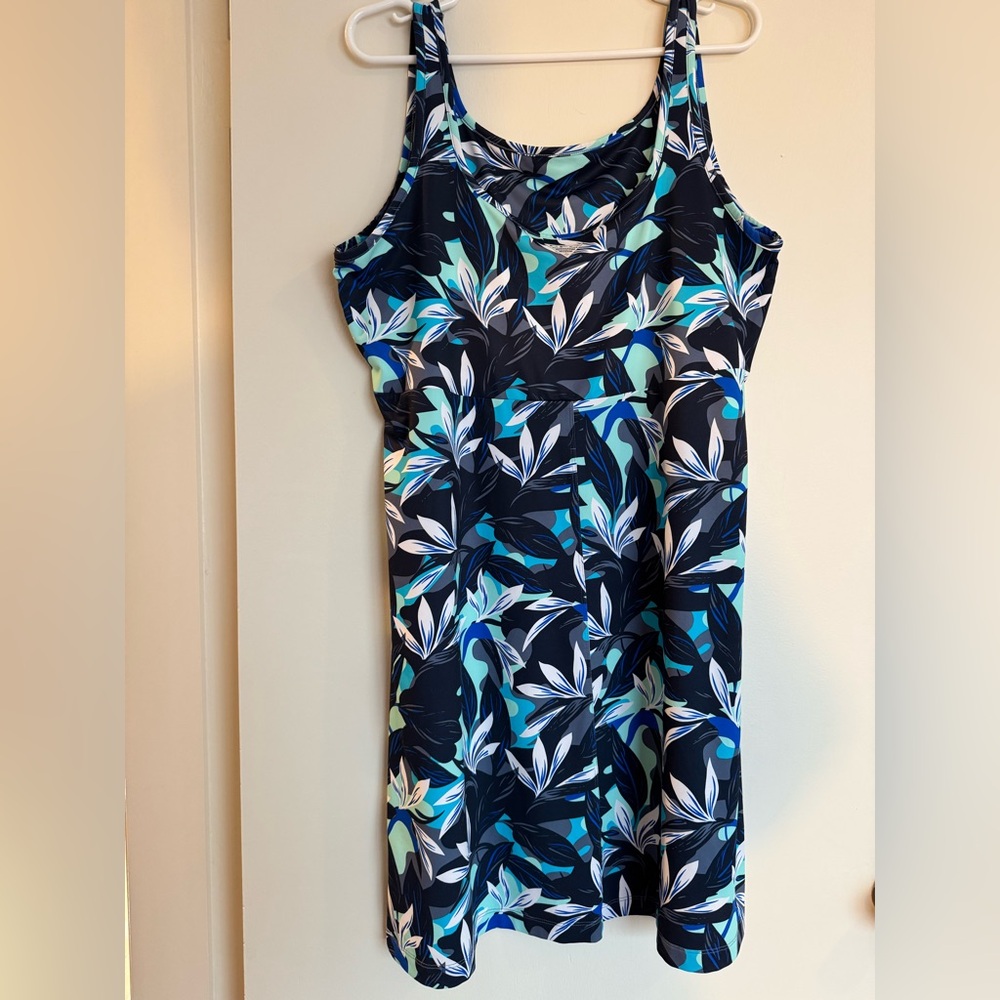 Columbia PFG Women’s Freezer III Tank Dress Atoll Hidden Paradise Sz XXL